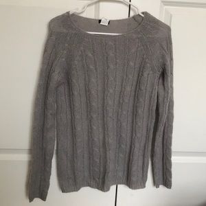 J Crew Sheer Cable Knit Sweater